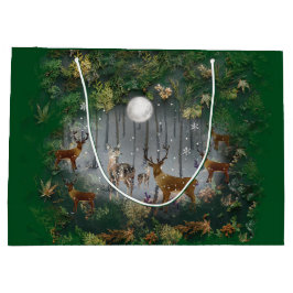 Liebliche Reindeer At Night Große Geschenktüte