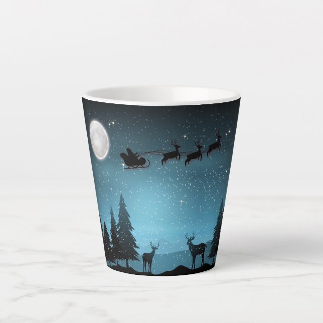 Liebliche Reindeer At Night Milchtasse (Vorderseite)
