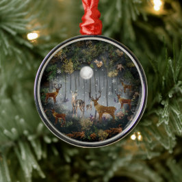 Liebliche Reindeer At Night Ornament Aus Metall