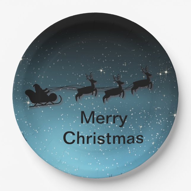 Liebliche Reindeer At Night Pappteller (Vorderseite)