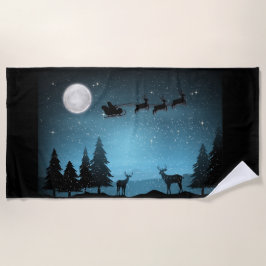 Liebliche Reindeer At Night Strandtuch