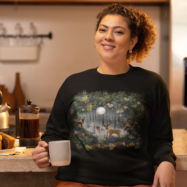 Liebliche Reindeer At Night Sweatshirt (Von Creator hochgeladen)