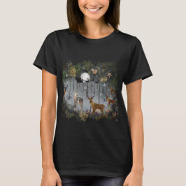 Liebliche Reindeer At Night T-Shirt