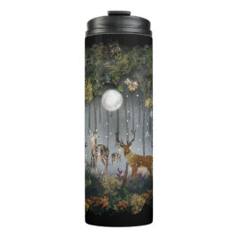 Liebliche Reindeer At Night Thermosbecher