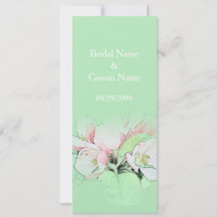 Liebliche rosa Apfelblüten in grüner Hochzeit Einladung