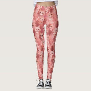 Liebliche Rosa Katzenleggings Leggings