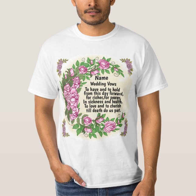 Liebliche Rose Hochzeit Vows T - Shirt (Vorderseite)