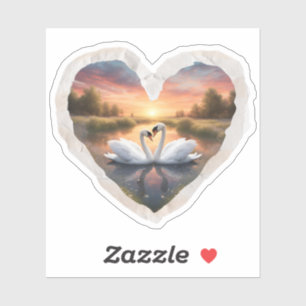 Liebliche Schwäne Aufkleber