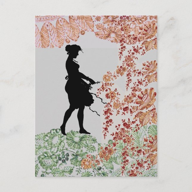 Liebliche Silhouette Girl Postkarte (Vorderseite)