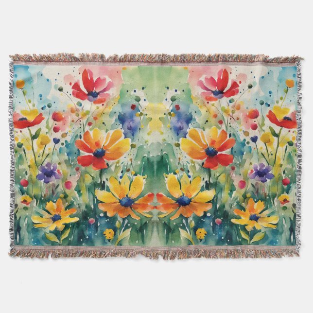 Liebliche süße Blume und Rose Decke (Vorderseite)