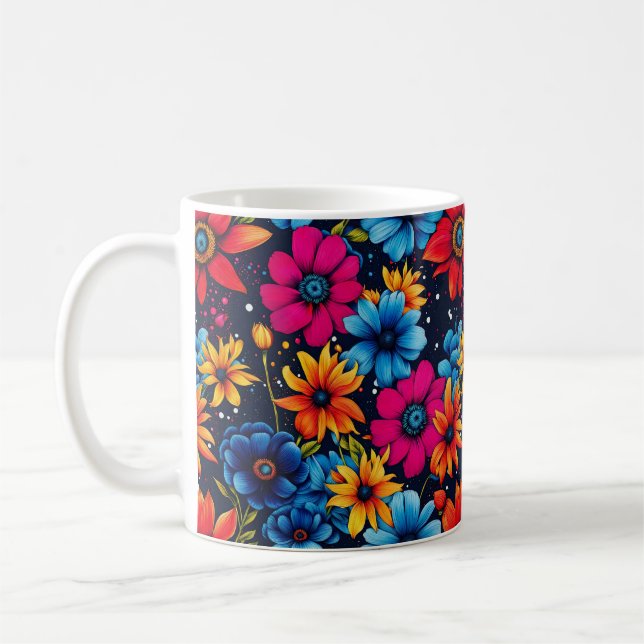 Liebliche süße Blume und Rose Kaffeetasse (Links)