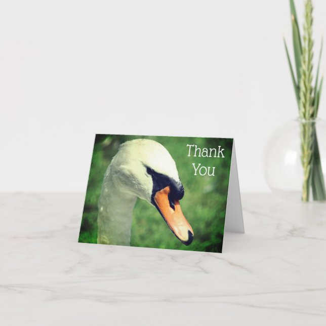 Liebliche Swan Nature Dankeschön Card Dankeskarte (Vorderseite)