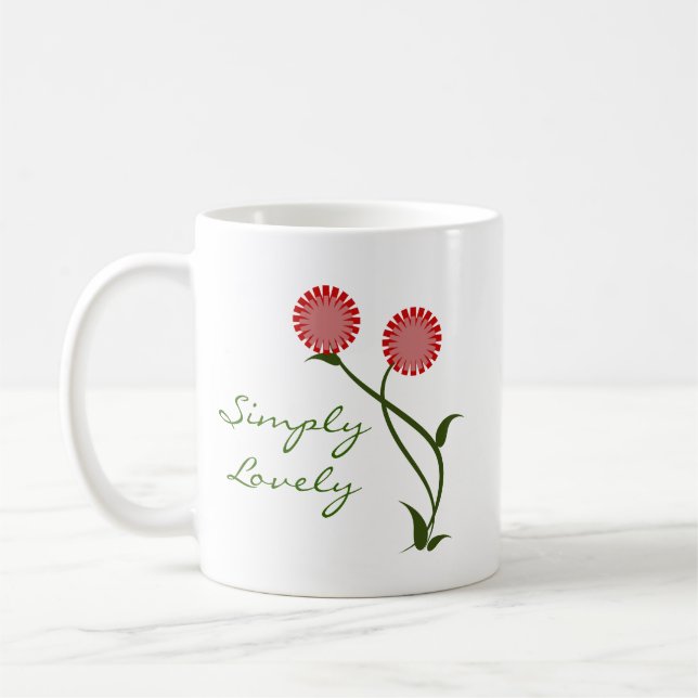 Liebliche Tasse der Blüten, Rot (Links)