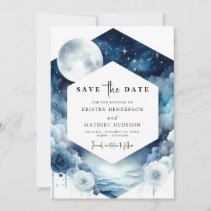Liebliche Typografie Moonlit Wedding Save The Date