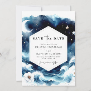 Liebliche Typografie Moonlit Wedding Save The Date