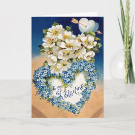 Liebliche Vintage Blume HerzValentinstag-Karte Feiertagskarte