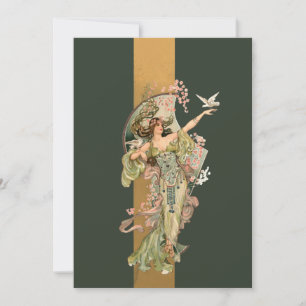 Liebliche Vintage Jugendfrau Mitteilungskarte