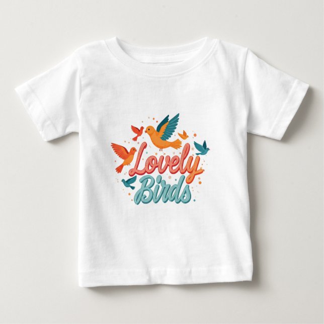 liebliche Vögel Baby T-shirt (Vorderseite)