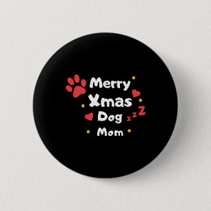 Liebliche Weihnachtshunde-Mama Button