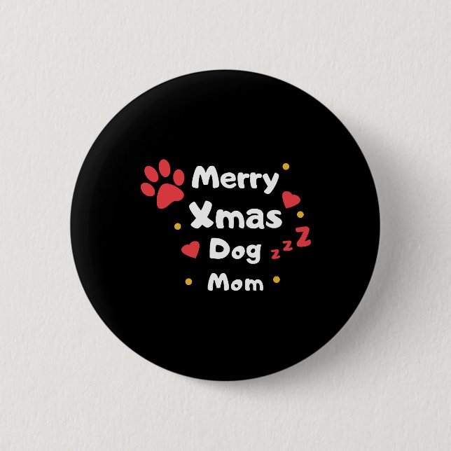 Liebliche Weihnachtshunde-Mama Button (Vorderseite)