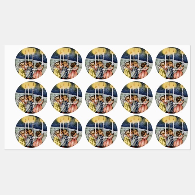 Liebliche Winterangels Etiketten (Blatt)