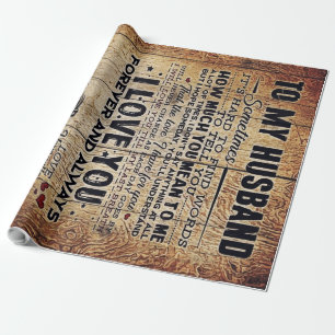 Liebliche Zitate für mein Ehemann   Gegenwart für  Geschenkpapier