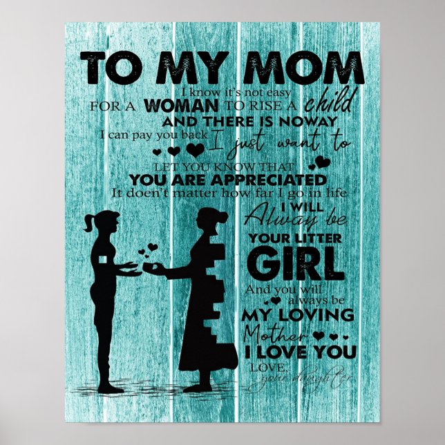 Liebliche Zitate meiner Mama | Geschenk für Mutter Poster (Vorne)