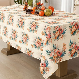 Lieblicher Boho Fall Bouquet Tischdecke