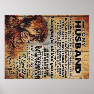 Lieblicher Brief an Ehemann   Liebliches Geschenk  Poster