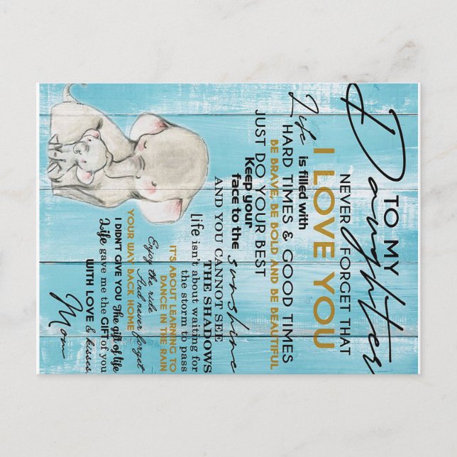 Lieblicher Brief an meine Tochter, liebliches Gesc Ankündigungspostkarte (Vorderseite)