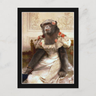 Lieblicher Chimp in Gown Postkarte