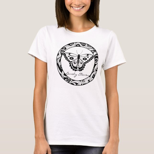 Lieblicher Eleven Butterfly T - Shirt (Vorderseite)