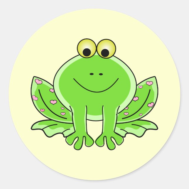Lieblicher Frog Runder Aufkleber (Vorderseite)