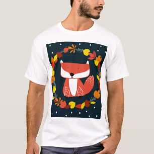 Lieblicher Fuchs auf einem farbenfrohen Hintergrun T-Shirt