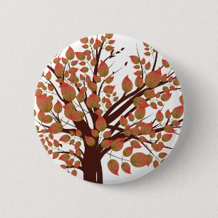 Lieblicher Herbstbaum Button