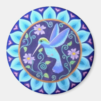 Lieblicher Hummingbird mandala Magnet von Soozie W