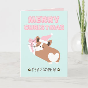 Lieblicher Hund in einem Hut und Geschenk Happy We Karte