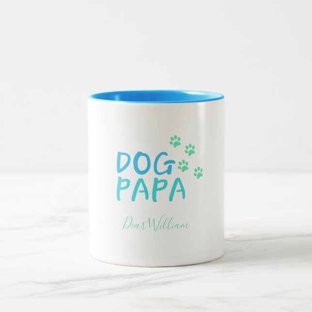 Lieblicher Hund Papa Zwei-Tone-Kaffee-Tasse Zweifarbige Tasse (Mittel)