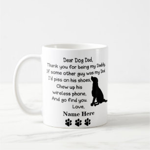 Lieblicher Hund Vater mit Individuelle Name und Bi Kaffeetasse