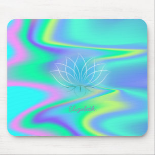Lieblicher Lotus, holografischer Regenbogen Mousepad