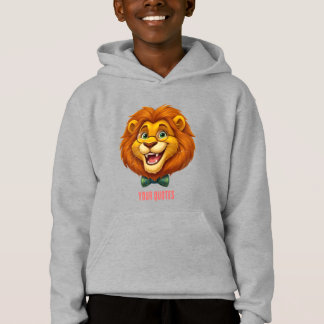 Lieblicher Löwenmaskottchen mit Fliege für Kinder Hoodie