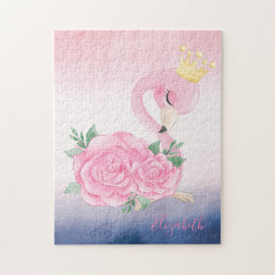 Lieblicher Ombre Farbiger Süßer Flamingo Puzzle