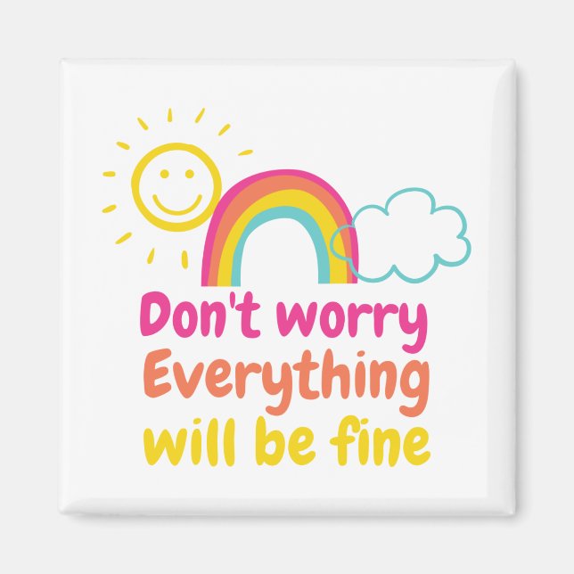 Lieblicher Regenbogen, Sonne und Wolke  Magnet (Vorne)