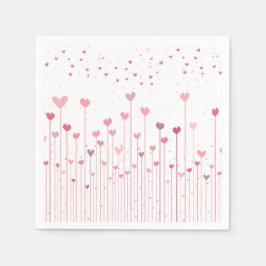Lieblicher rosa Herzchen Valentinstag | Napkin Serviette