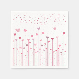 Lieblicher rosa Herzchen Valentinstag Napkin Serviette