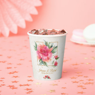 Lieblicher Rosengarten Budget-Hochzeit Pappbecher