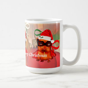 Lieblicher Santa-Bulldog mit Weihnachtsmannmütze Tasse