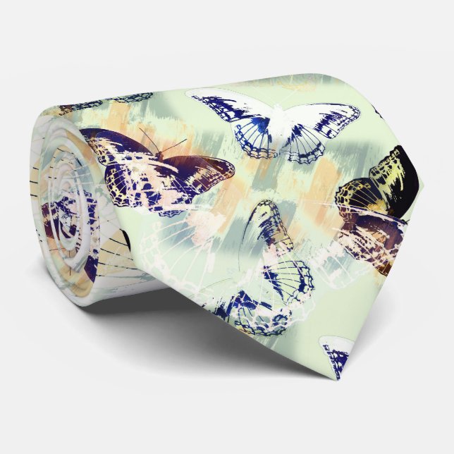 Lieblicher Schmetterling stilvoll farbenfroh Krawatte (Gerollt)
