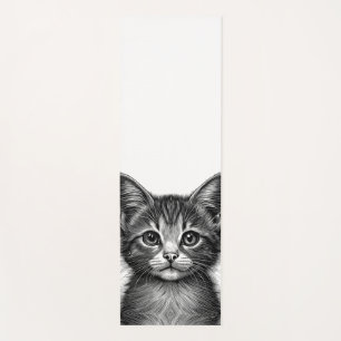 Lieblicher Sketch einer jungen Katze Yogamatte