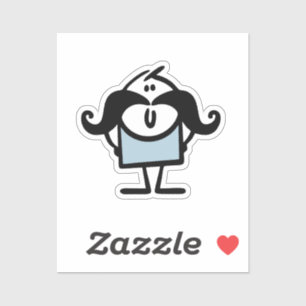 Lieblicher Stick mit Schnurrbart Aufkleber